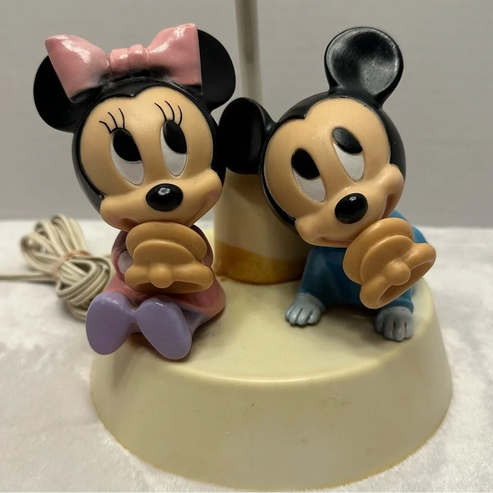 Vintage 1984 Baby Mickey Minnie Mouse Lamp Dolly Toy Co. Disney TESTED WORKS